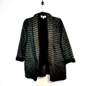 Alice Blue grey and black striped blazer size large.  Made it off sweatshirt mat